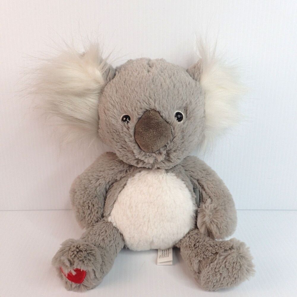 Hallmark Koala Bear 8" Plush Heart Applique Stuffed Fuzzy Ears Lovey ADORABLE!